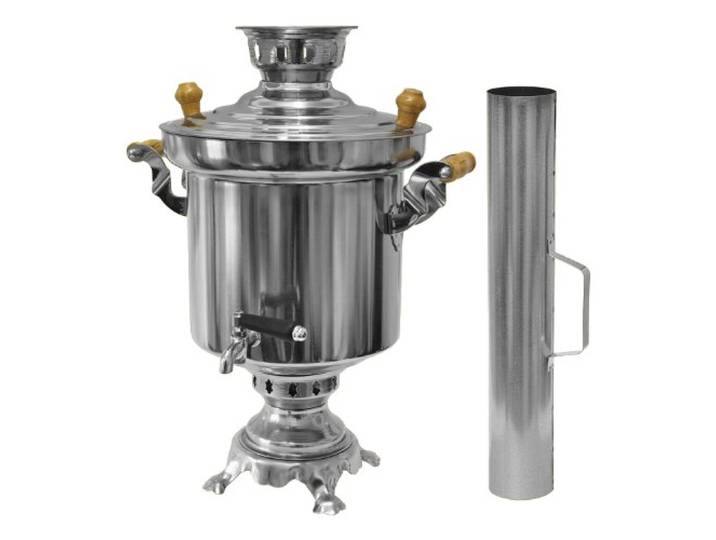 eveline24.com Samowar Edelstahl verchromt 5 Größe L mit Holzkohle-Heizung eveline24.com Samowar Edelstahl verchromt 5 L mit Holzkohle-Heizung