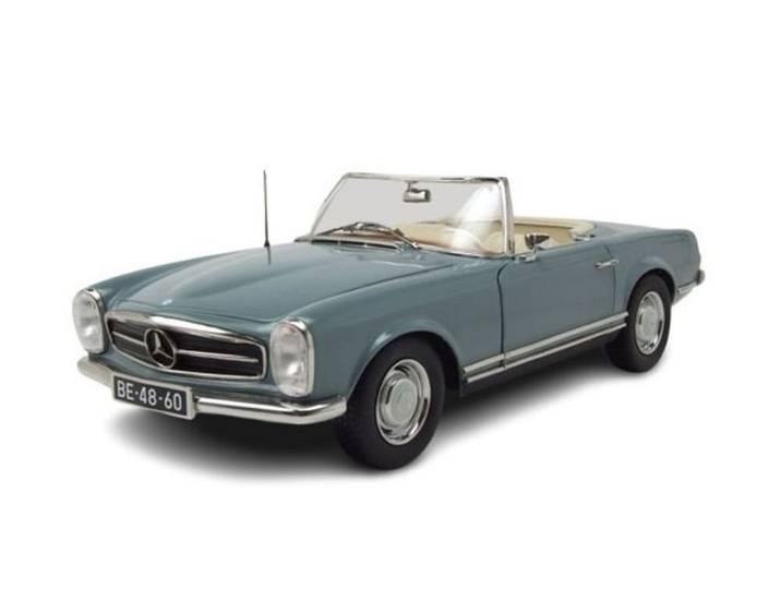 Norev Modellauto Mercedes 230 SL Pagode W113 1963 hellblau Knockin on Heavens Door, Maßstab 1:18