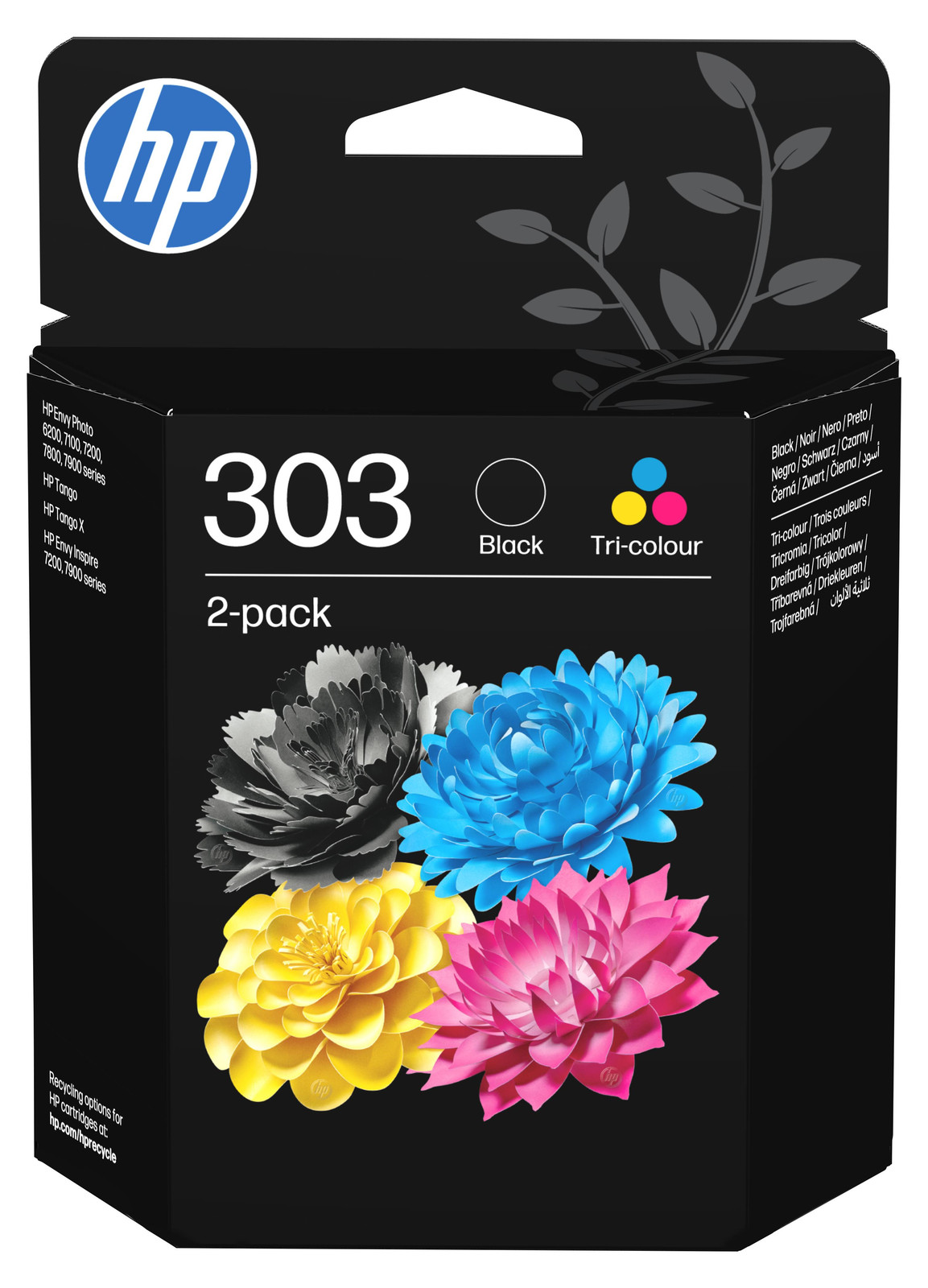HP 303 Driekleuren Inktpatronen 2-pack - Zwart