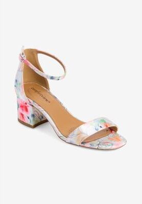 Wide Width Women's The Orly Sandal by Comfortview in Watercolor Floral (Size 10 W)