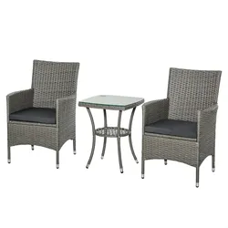 Outsunny - Garten-Bistroset - B60 x T58,5 x H89,5 cm - grau