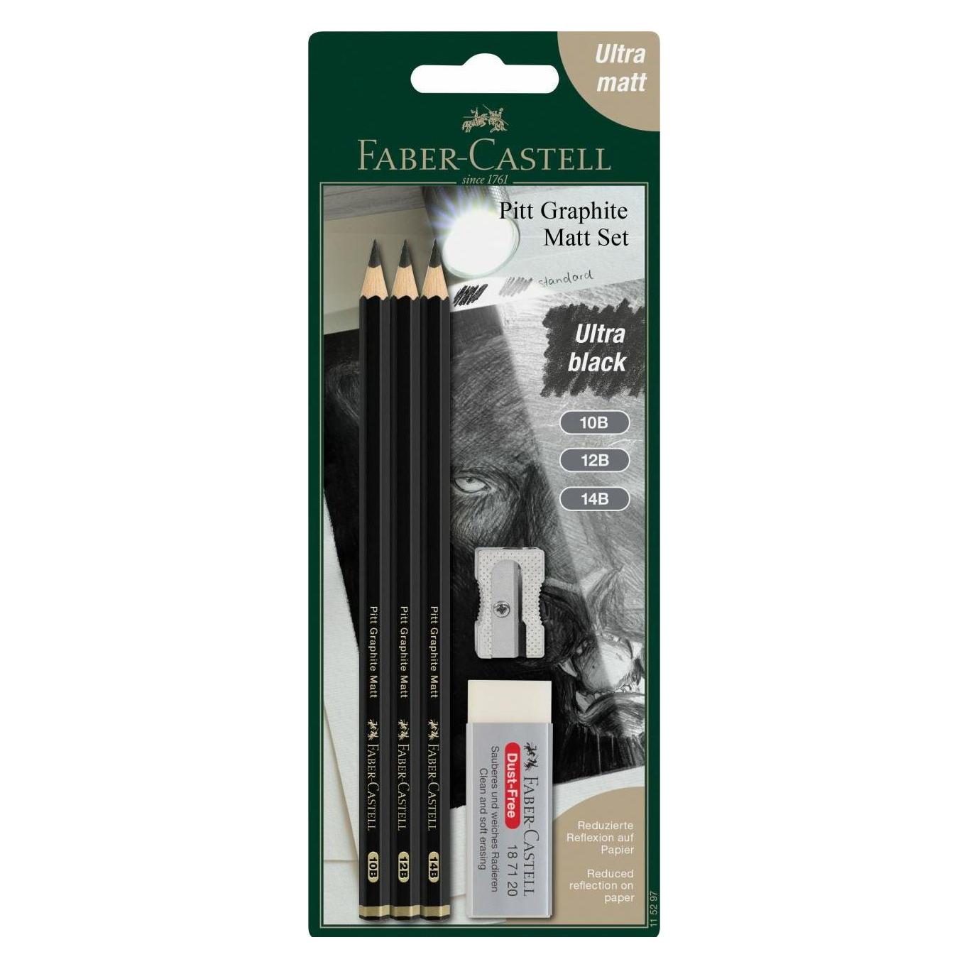 Faber-Castell Pitt Graphite Matt Bleistift (10B, 12B, 14B, 3x) (115297)