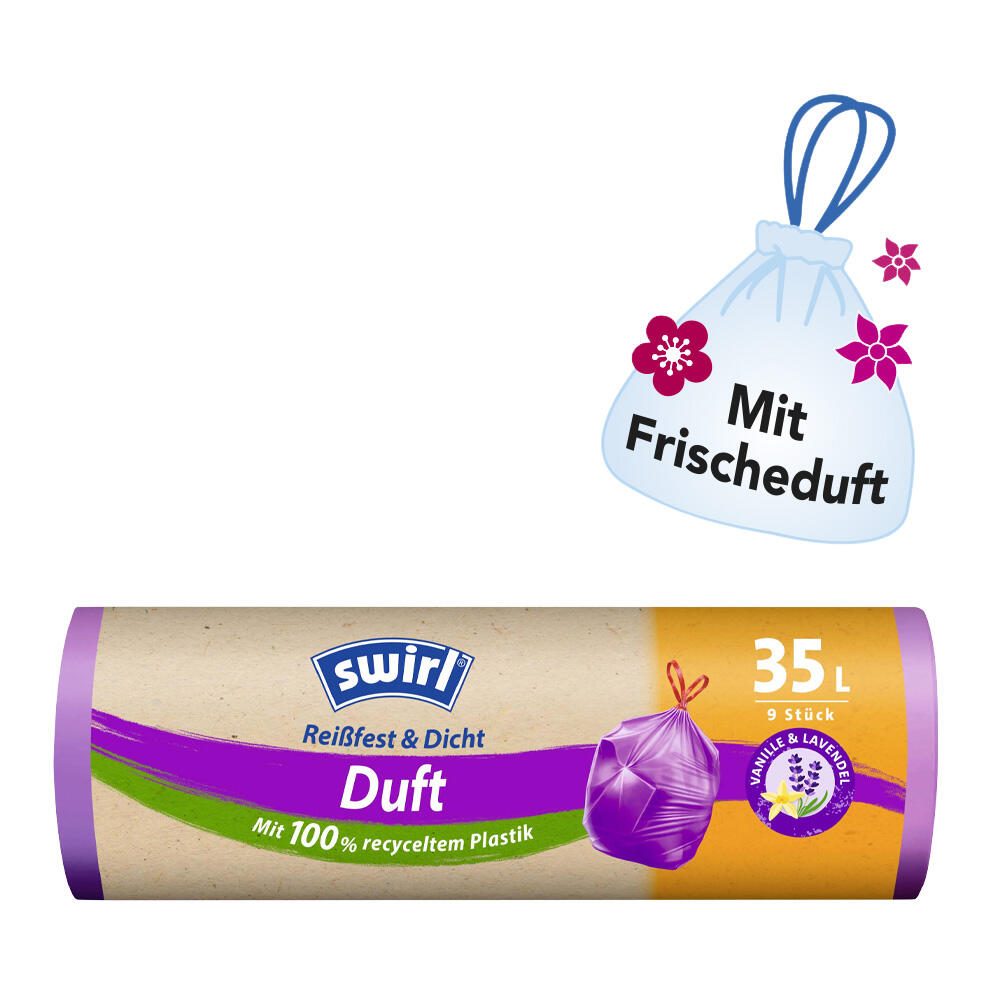 swirl® Reißfest & Dicht Duft Müllbeutel 35,0 l, lila 7241