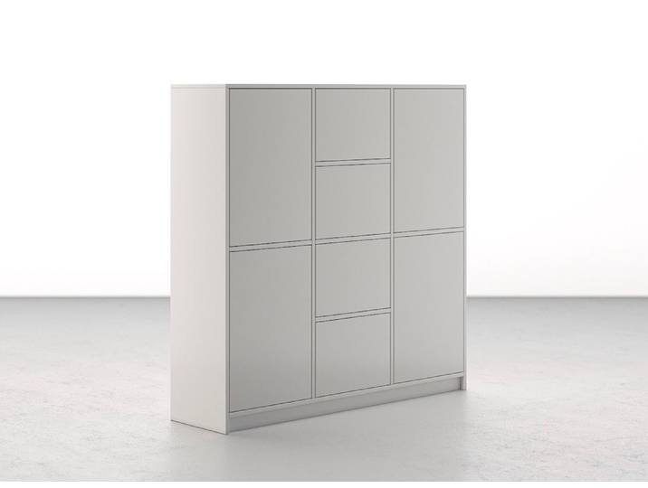 Geschlossenes Regal MDF Beschichtet MDF Weiß matt