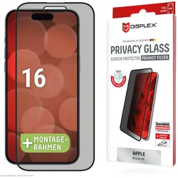 DISPLEX Privacy Full Cover Panzerglas (10H) für Apple iPhone 16