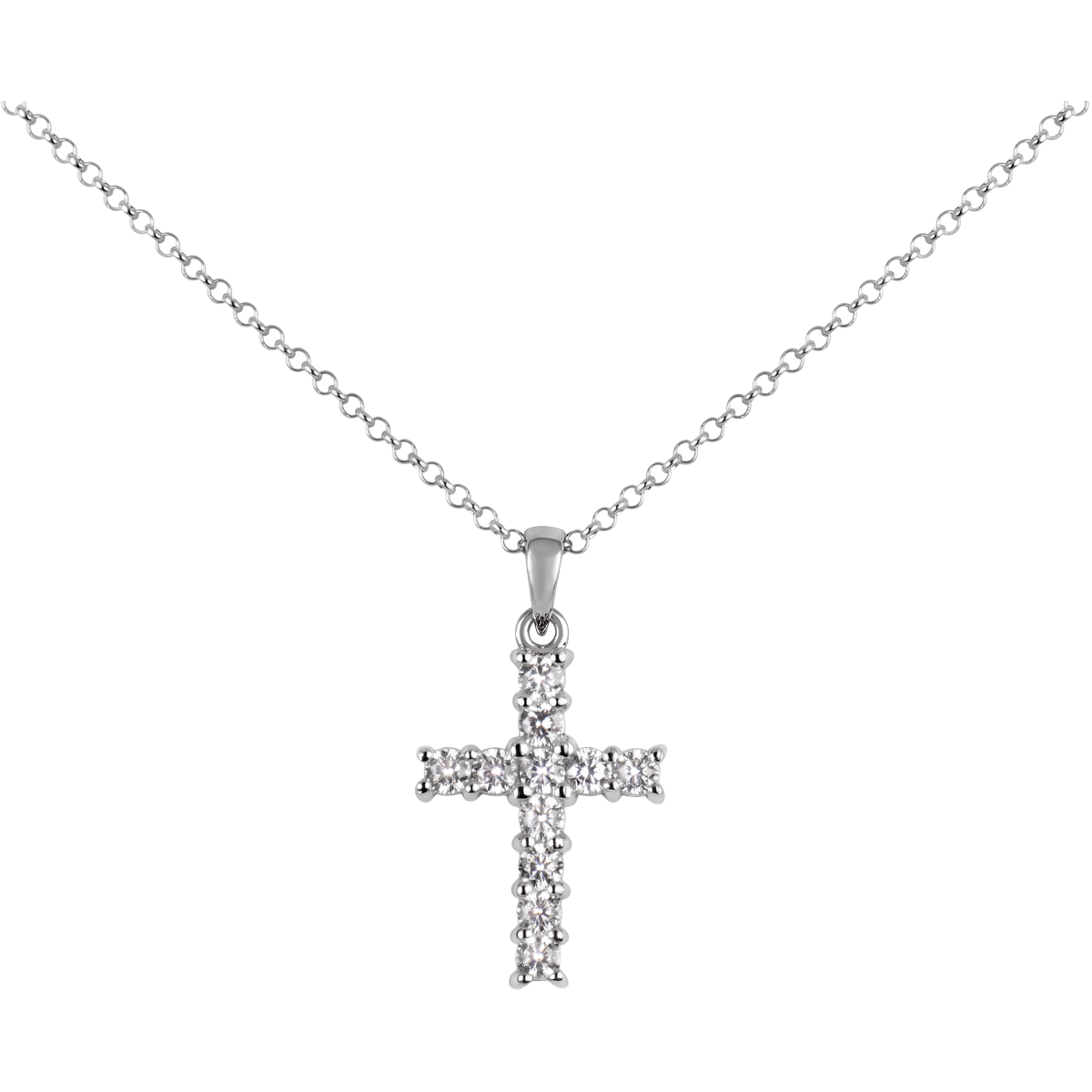 Jacques Lemans Kette Kreuz Sterlingsilber mit Zirkonia