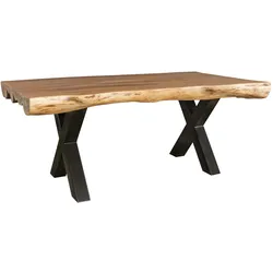 FineBuy, Esstisch, Esstisch Akazie Massivholz (100 x 200 x 77 cm)