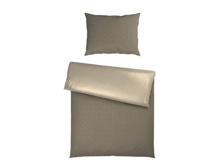 Bio:Vio Bettwäscheset, Taupe, Textil, 160x210 cm, Gots, Oeko-Tex® Standard 100, Oeko-Tex® Made IN Green, pflegeleicht, hautfreundlich, schadstoffgeprüft, Heimtextilien, Bettwäsche, Bettwäsche, Satin Bettwäsche