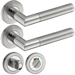 ID Dinkel Türgriff Edelstahl Türgarnitur Türdrücker Türbeschlag Türklinke Innentür Bad WC ELEN WC Garnitur-SET