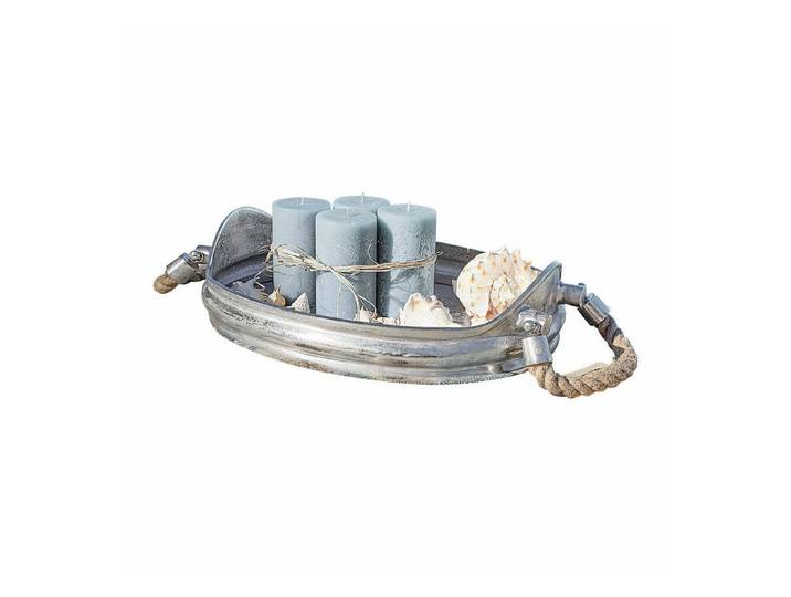 Mirabeau Tablett Tablett Morgan antiksilber, Aluminiumguss, Griff: 100% Jute