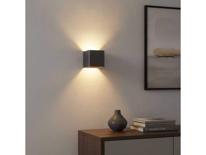 Led Up - Down Fulda 6w - 2700K - 10cm zwart met goud Artdelight - WL FULDA ZW-GO
