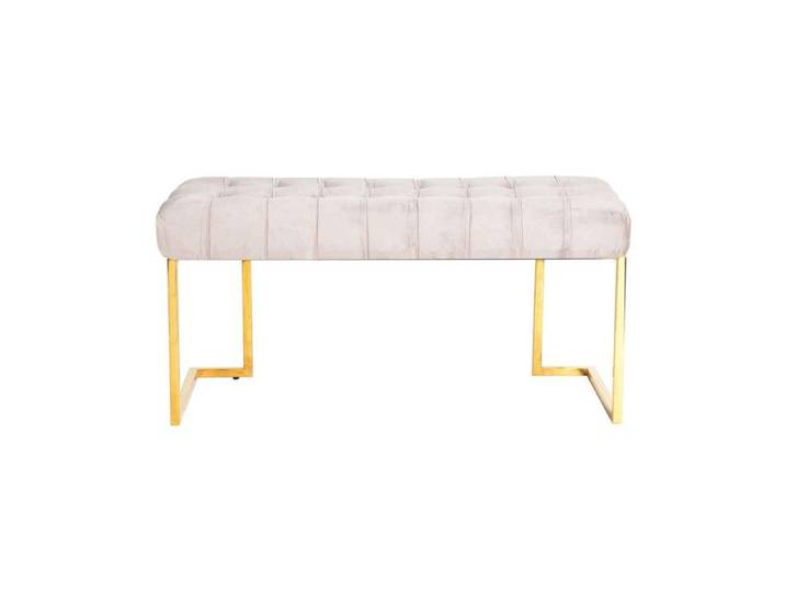 Banc Design en Velours  Rare  100cm Taupe & Or