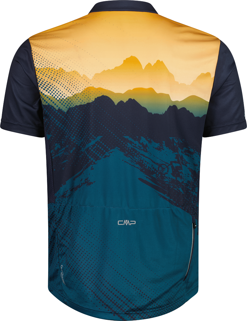 Radtrikot CMP, Herren, Gr. 56, bunt (b. blau, petr), Obermaterial: 100% Polyester. Futter: 98% Polyester, 2% Elasthan, Trikots Radtrikot, für Radsport geeignet, aus Polyester b. blau, petr 56
