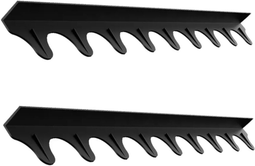 INF 21-Zoll Wellenmuster L-förmiger Silikon Küchenspalt Abdeckstreifen - 2er Set Schwarz
