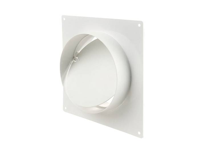 Merox Maueranschluss-Stutzen mit Klappe Weiss ⌀ 12.5 cm