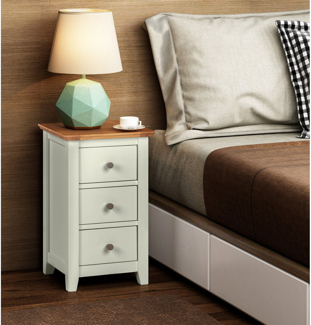 Fernleaf Eleanor 35 cm W Bedside Table White;Brown 58cm H X 35cm W X 32cm D