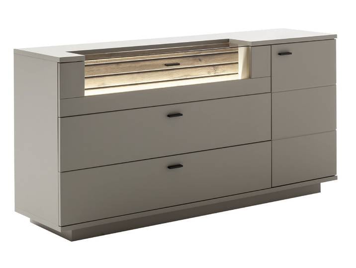 Sideboard LÜTTICH, grau, Holznachbildung
