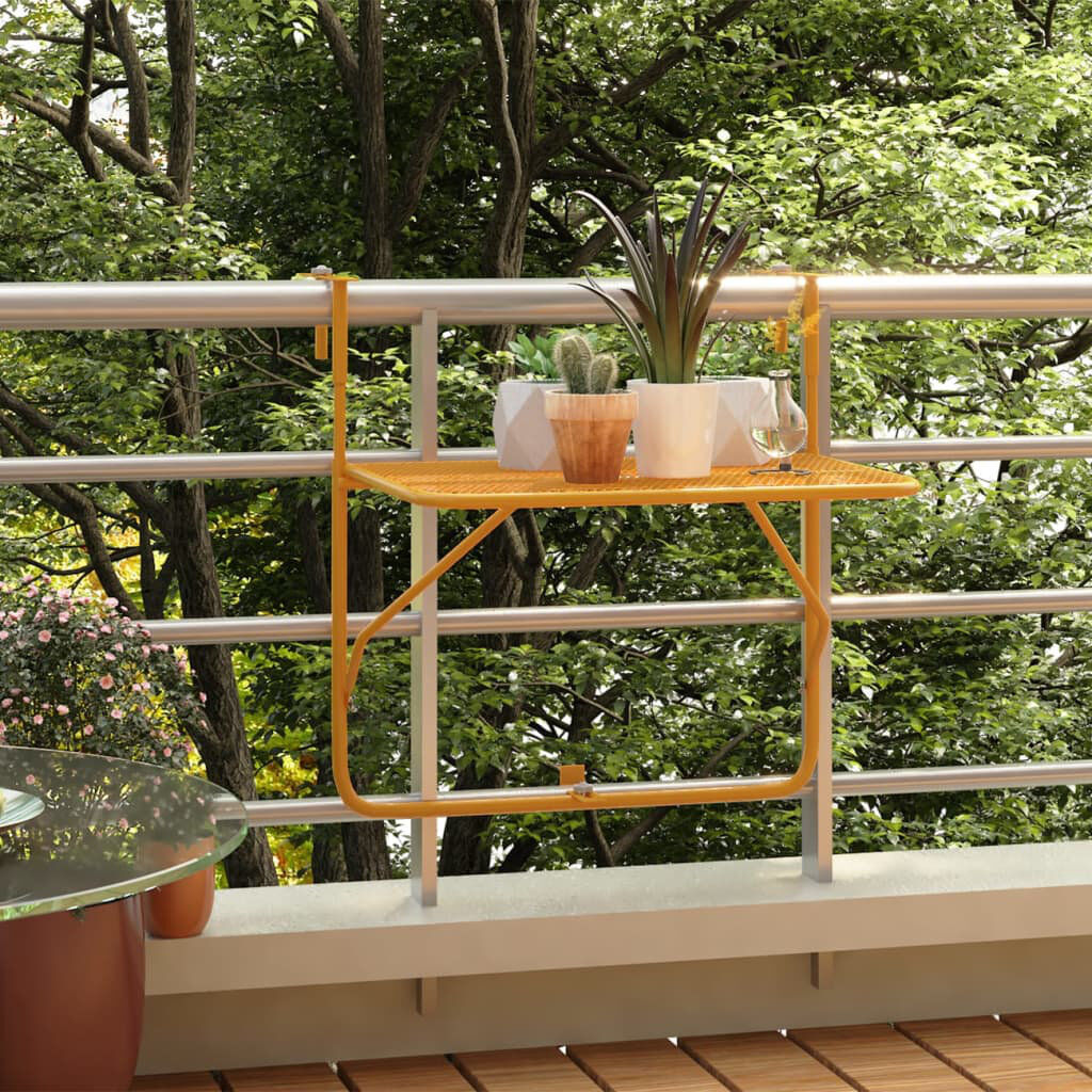 Dakota Fields Pennock Rectangular Outdoor Balcony Table - 60 cm W 40 cm D Yellow