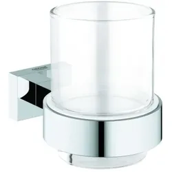 Grohe Essentials Cube Glashalter 40755001 chrom, Glas mit Halter