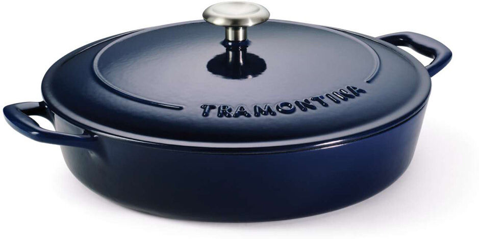Tramontina Bestow Enamelled Cast Iron Shallow Casserole 30 cm Blue 3.8L