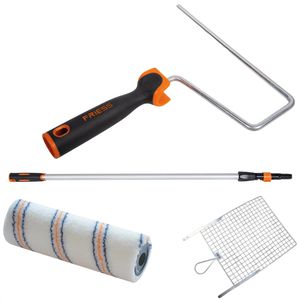 Friess Malerset ProCOAT Exquisit, 4-teilig, Farbroller, Walze, Abstreifgitter & Teleskopstange