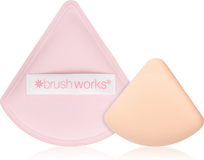 Brushworks Triangular Powder Puff Duo applicateur maquillage en mousse