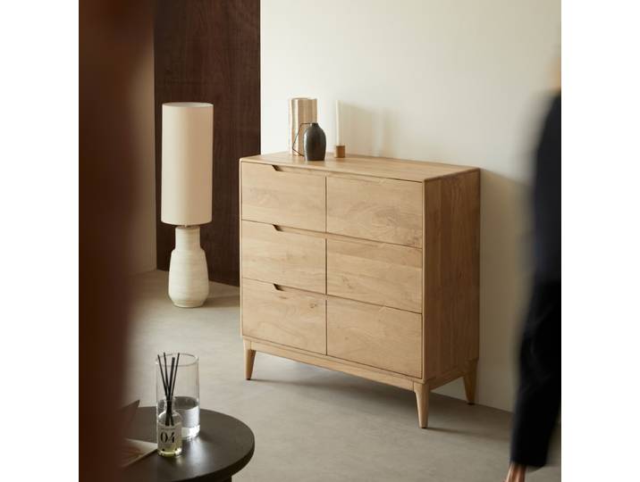Kommode aus massivem hellem Mangoholz Gabrielle - Natur - Light mango