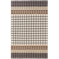 benuta Pop Baumwollteppich Leander Grau/Weiß 120x170 cm - Moderner Kurzflor-Teppich für Wohnzimmer