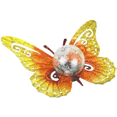 LED Gartenleuchte MAXIMEX "Modell Schmetterling", orange (gold), B:35cm H:11,5cm L:27,5cm, Leuchten, LED Gartenleuchte, dekorative Gartenbeleuchtung, solarbetrieben, witterungsbeständig