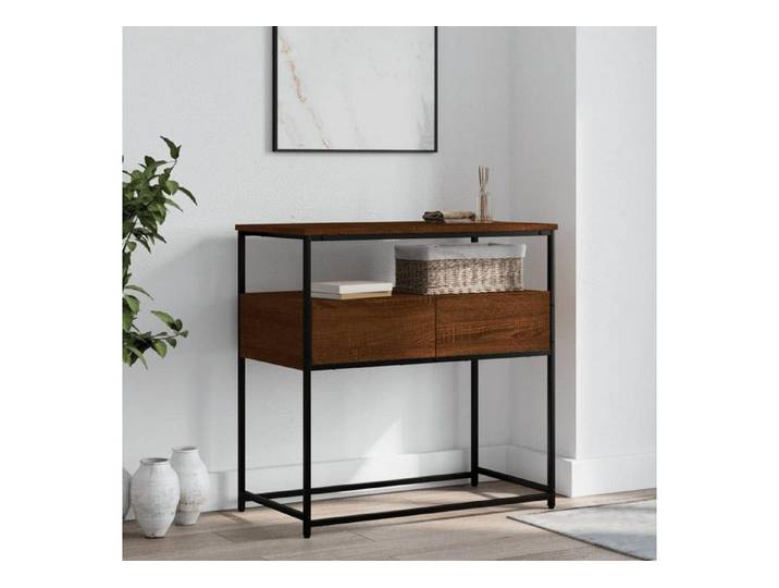 LuxusKollektion Konsolentisch Konsolentisch 75x40x75cm Eichen-Optik Braun (1-St)