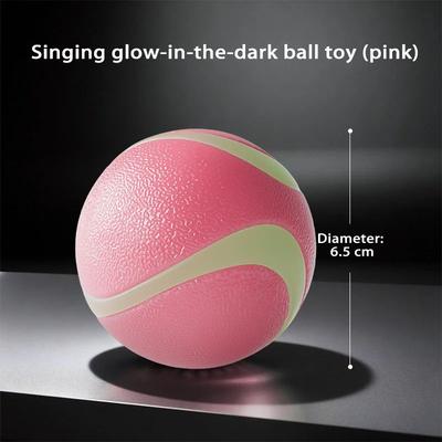 Inspired Living GlowFetch Durable Rubber Dog Ball For Night Play pink