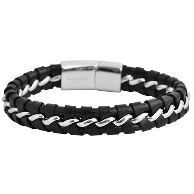 Armband ADELIA´S "Armband aus Leder 21,5 cm", schwarz, Armbänder, Damen, 22cm, Leder, Armband, Geschenkidee: zeitlos und vielseitig