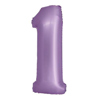 XL Folienballon lavendel Zahl 1
