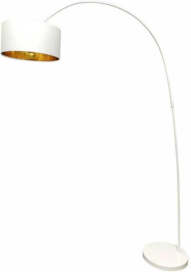 Pharao24.de Design Stehlampe in Weiß und Goldfarben modernem Design