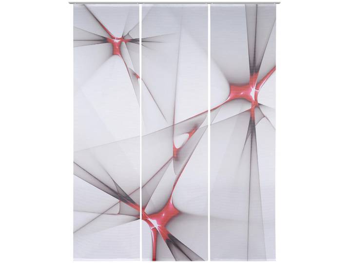 Novel Flächenvorhang, Rot, Textil, 60x255 cm, mit Flauschband, Heimtextilien, Vorhänge, Flächenvorhänge