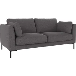 Sofa Corwin 2,5-Sitzer Stoffbezug, klassisch gepolstert, dunkelgrau, Metallfüße