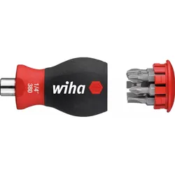 Wiha Schraubendreher Stubby mit Bit Magazin und 6 Bits magnetisch 33738