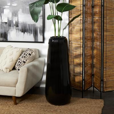 ARCILLA ELEMENTAL "Black Resin Decorative Vase - 15""W, 40""H"