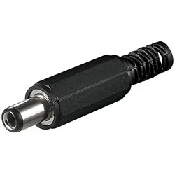 DC-Stecker / Hohlstecker 2,5x5,5 mm mit Knickschutz - Lötmontage