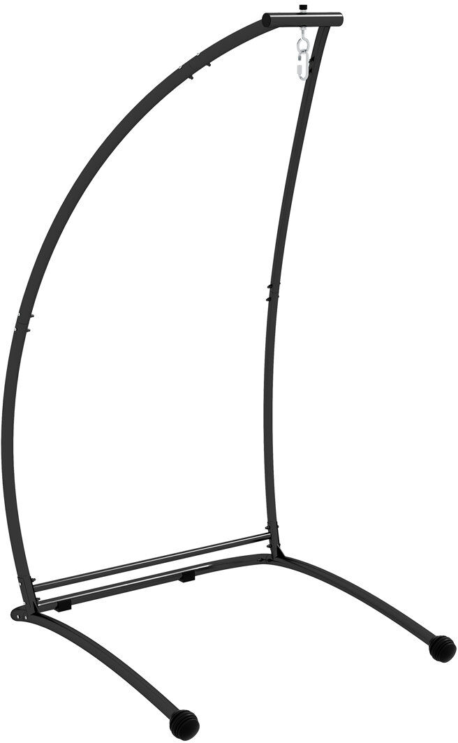 Dakota Fields Barnim Hammock Chair Stand Heavy Duty C Shape Hanging Chair Stand Black Black 198cm H X 130cm W X 108cm D