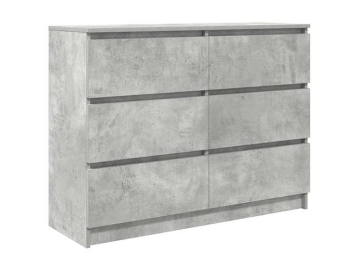 GHVBNMF Sideboard Betongrau 100x35x76 cm Kommode Holzwerkstoff Modernes Beistellschrank Design in Betongrau aus Holzwerkstoff fuer Schlafzimmer, Flur und Wohnzimmer mit viel Stauraum.