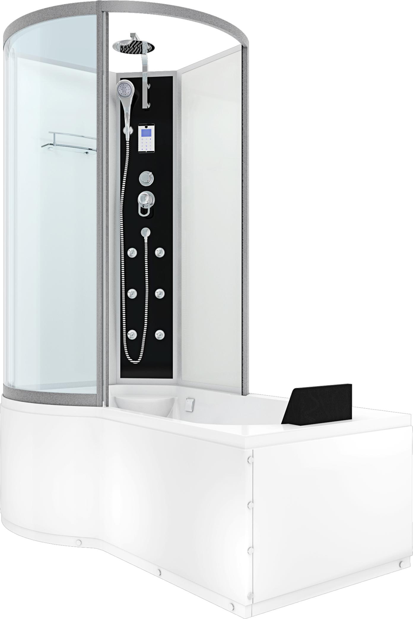 Kombination Badewanne Dusche K50-R01-EC Duschtempel 100x170 cm