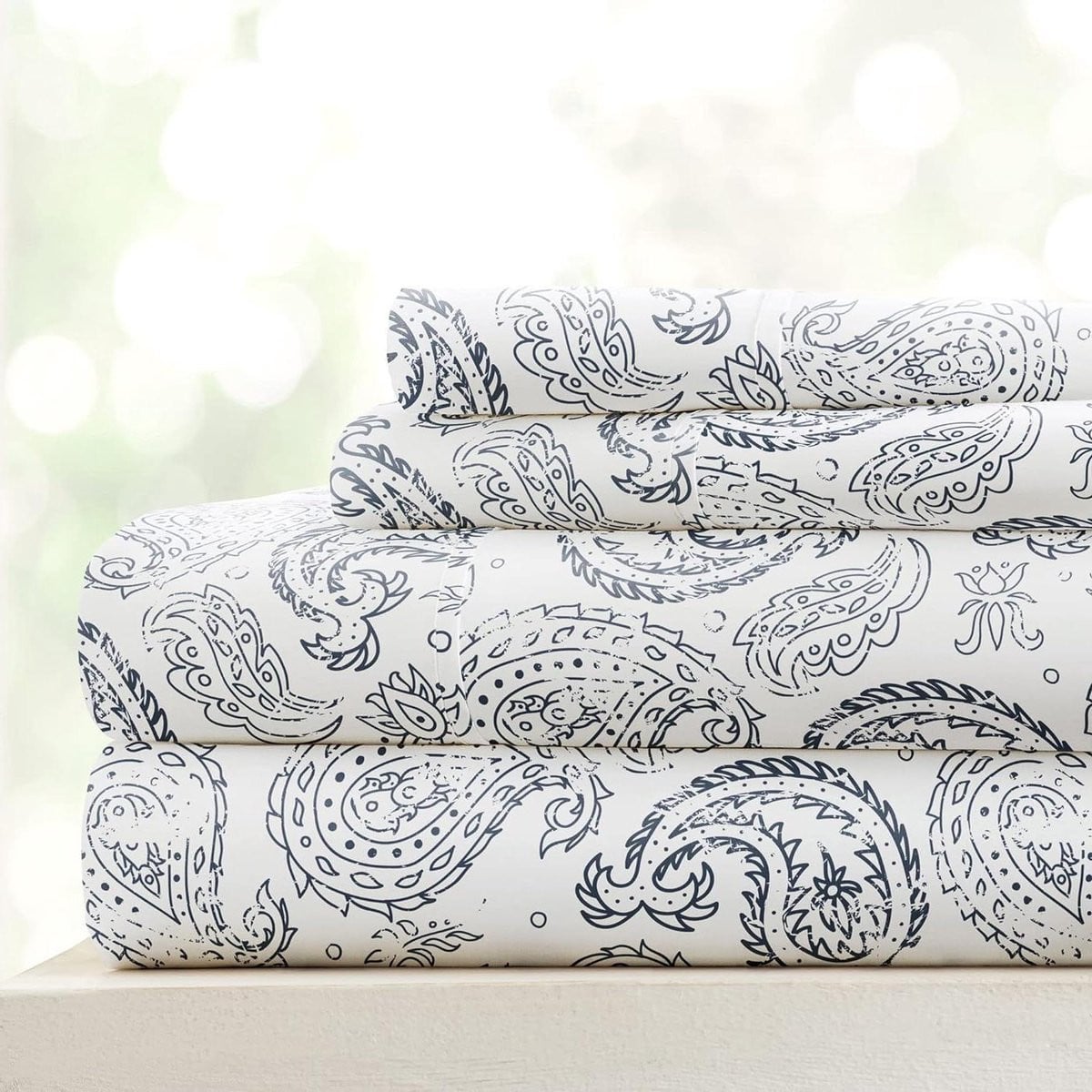 4-delige kreukvrije microvezel beddengoed set in marineblauw voor comfortabel slapen
