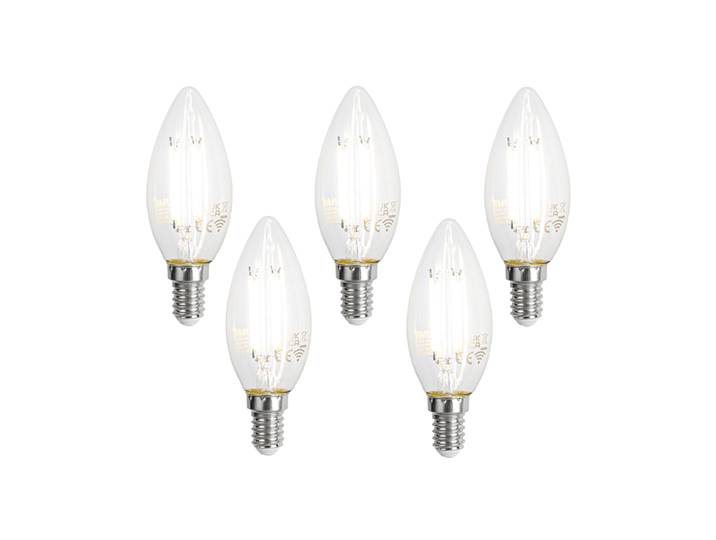 Lot de 5 ampoules LED E14 intelligentes C35 transparentes 4,2W