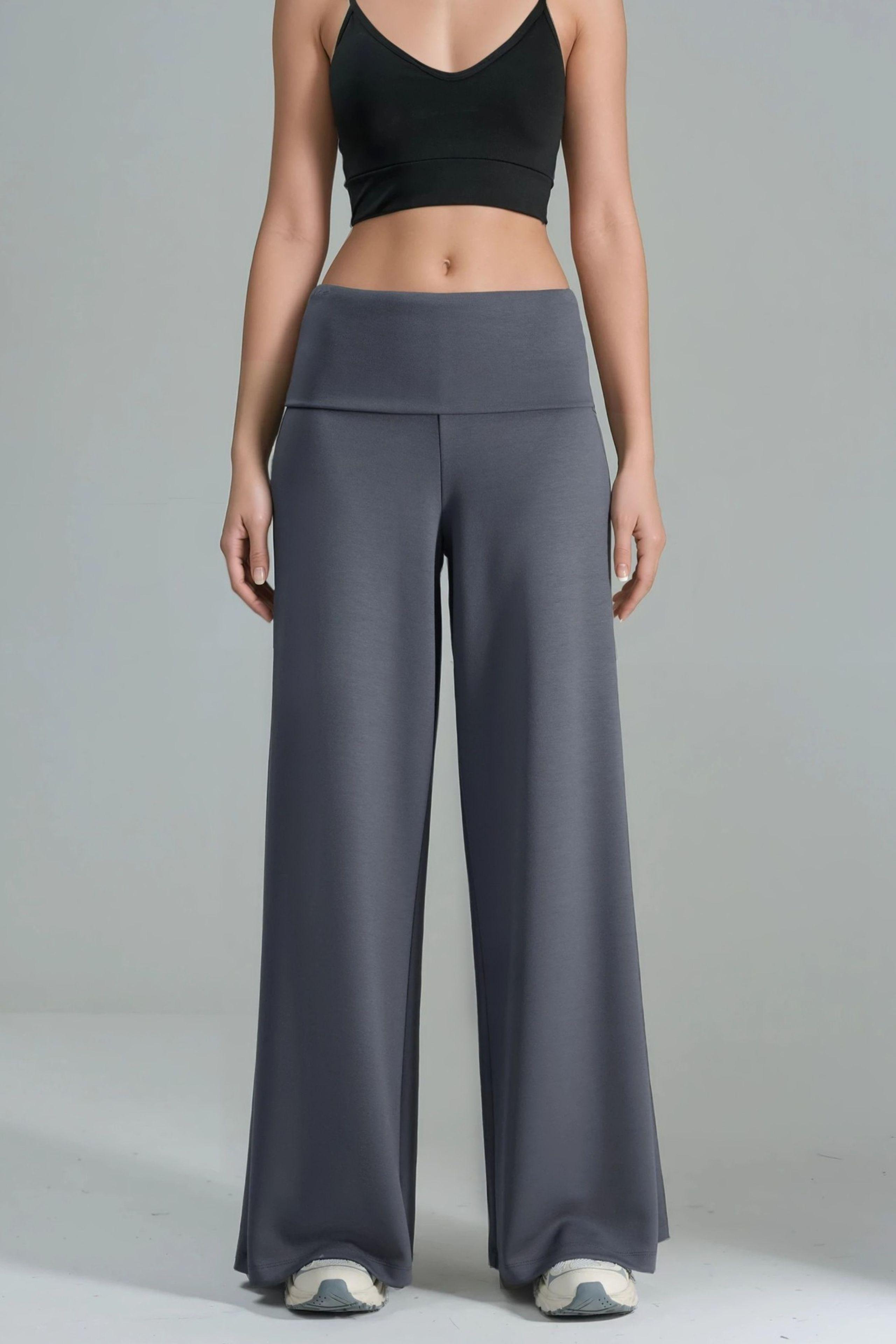 Hiccup Modal-touch Palazzo-Hose mit Faltbund - Grau
