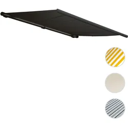 Elektrische Kassettenmarkise T124, Markise Vollkassette 5x3m ~ Polyester anthrazit, Rahmen anthrazit