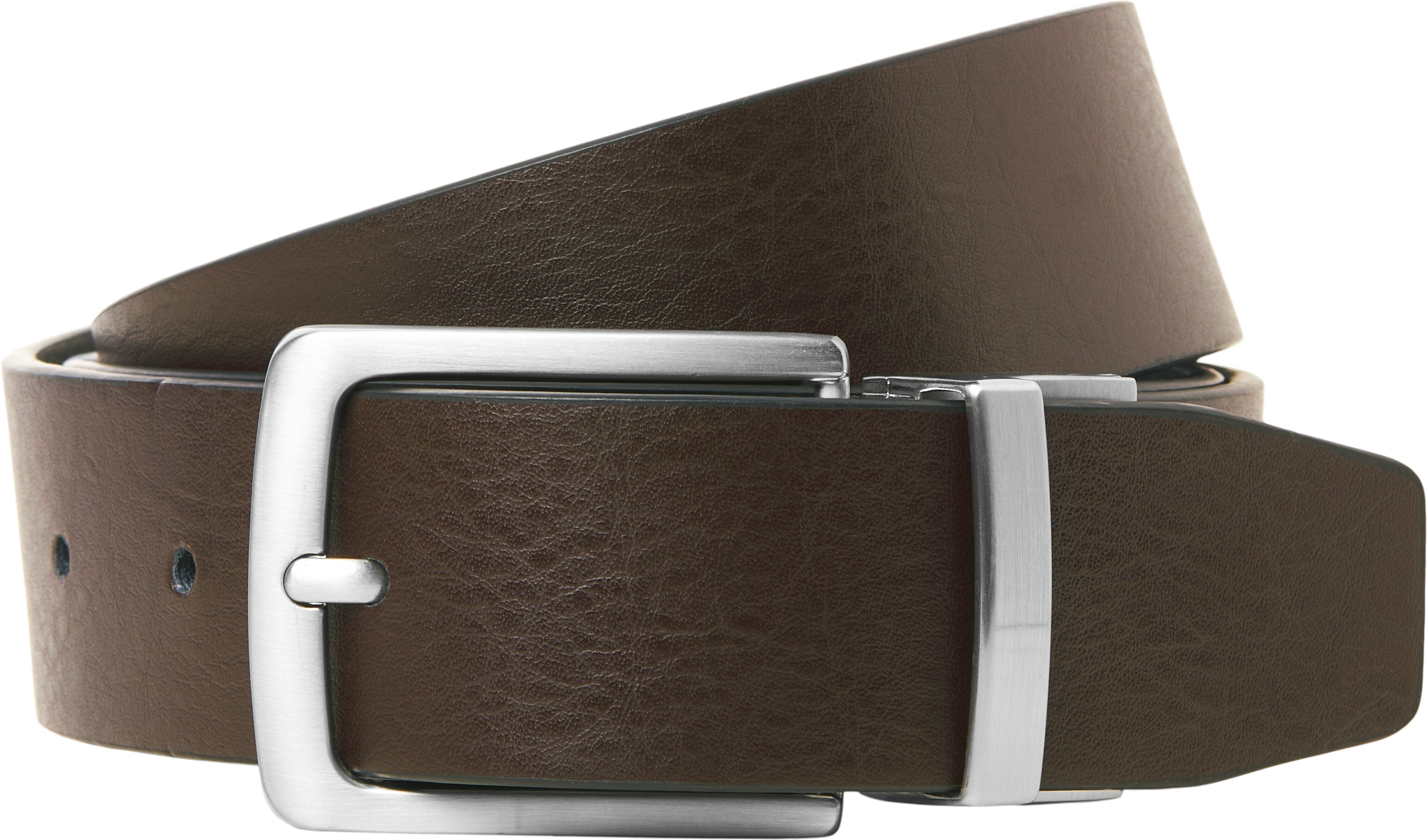 Ledergürtel JACK & JONES "JACRIO REVERSIBLE LEATHER BELT NOOS", Herren, Gr. 85, schwarz (schwarz detail:schwarz braun, reversible), Leder, unifarben, Gürtel Ledergürtel schwarz detail:schwarz braun, reversible 85