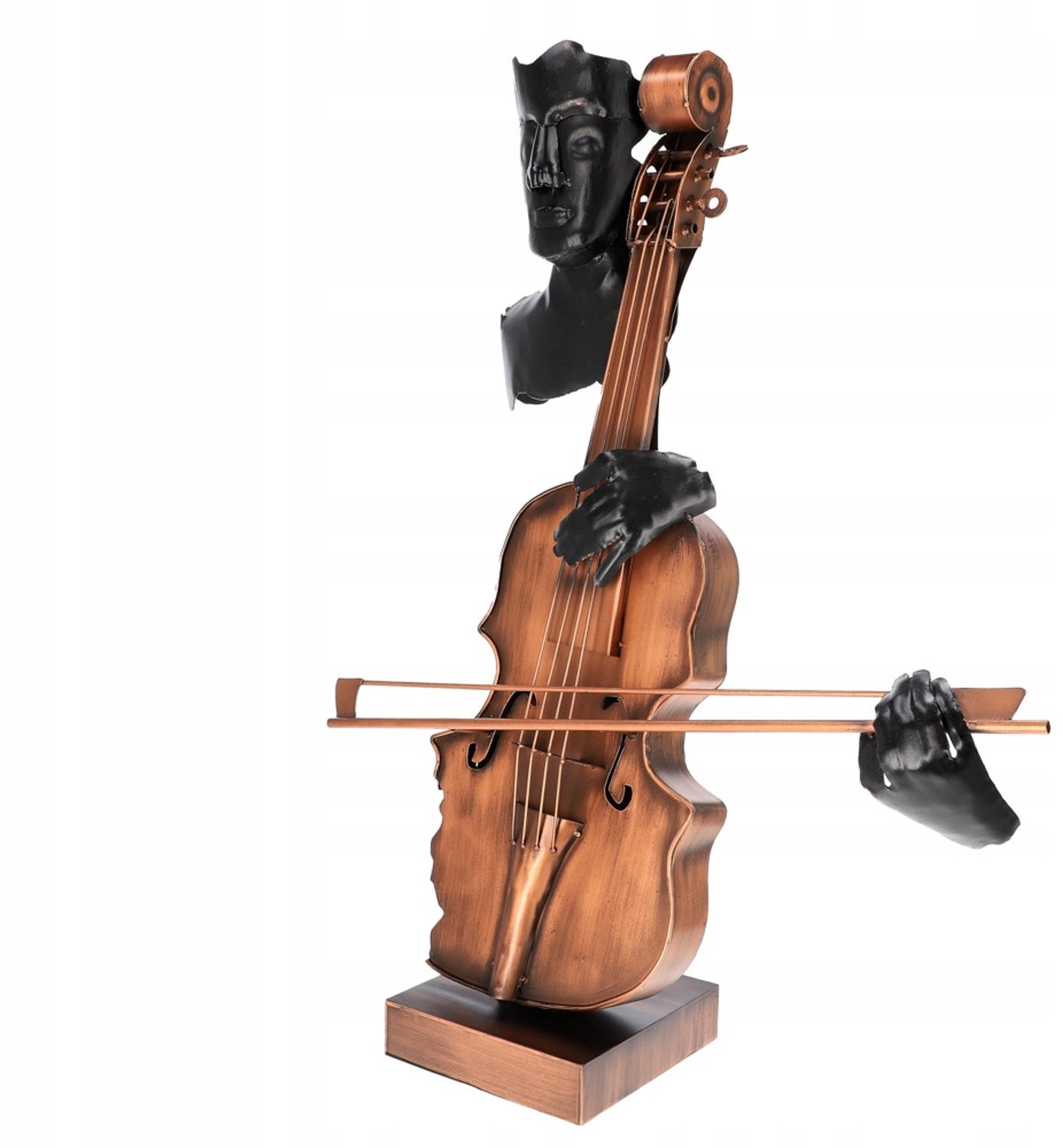 Unieke Metalen Cello Speler Beeld - Handgemaakt & Duurzaam
