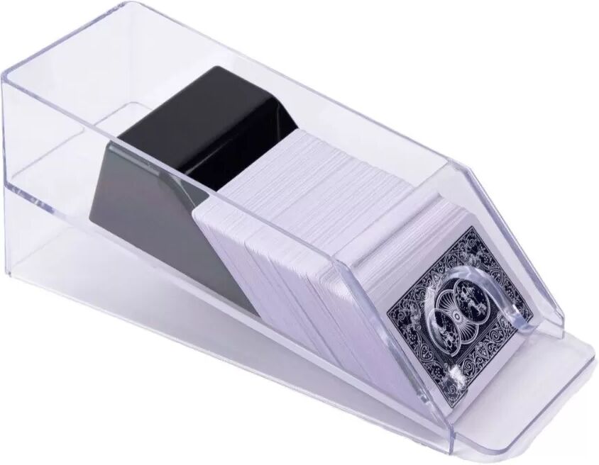 INF Distributeur et mélangeur de cartes transparent pour 6 jeux