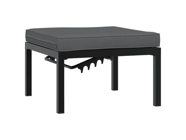 NEW Tabouret de jardin avec coussin noir aluminium Mobilier de jardin_80458
